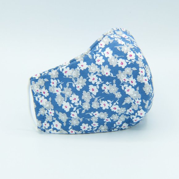 Accessories - NEW Triple Layer Floral 3D Face Mask-Bright Blur